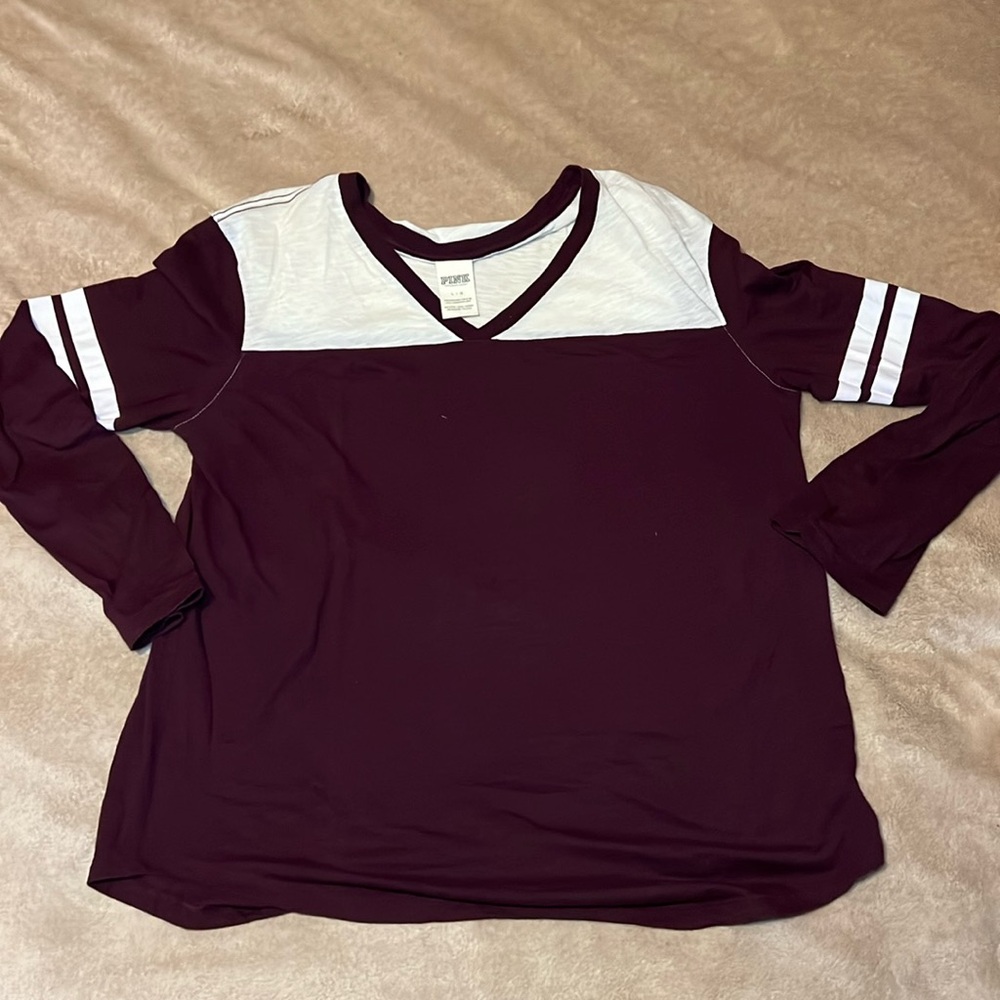Gently worn Pink Victoria’s Secret Long Sleeve Shirt, Size L